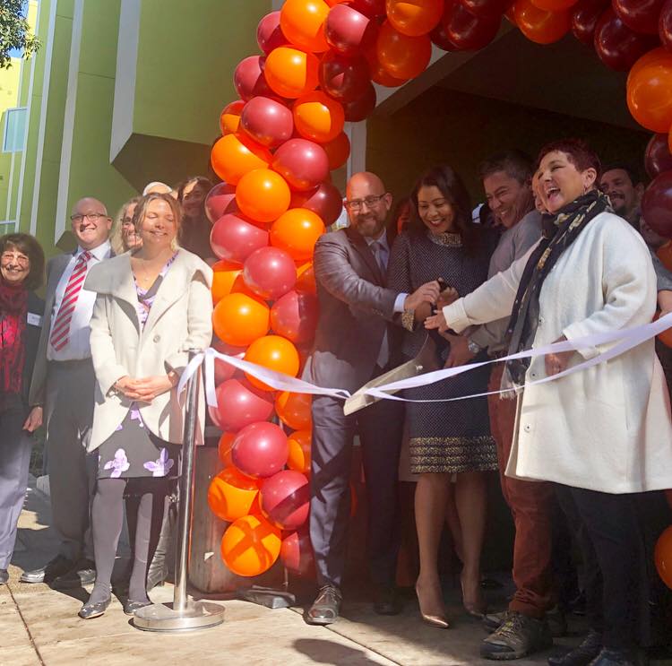 Mayor London Breed and community partners celebrate the reopening of 90 units of affordable housing at 25 Sanchez