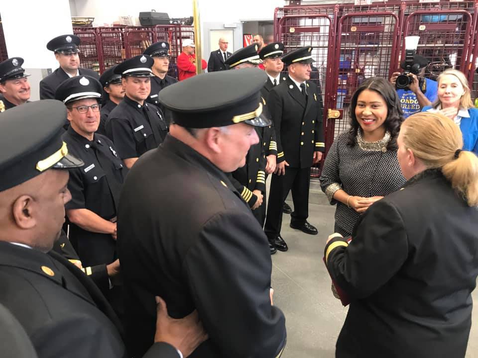 Mayor London Breed at reopening of Fire Station No. 5