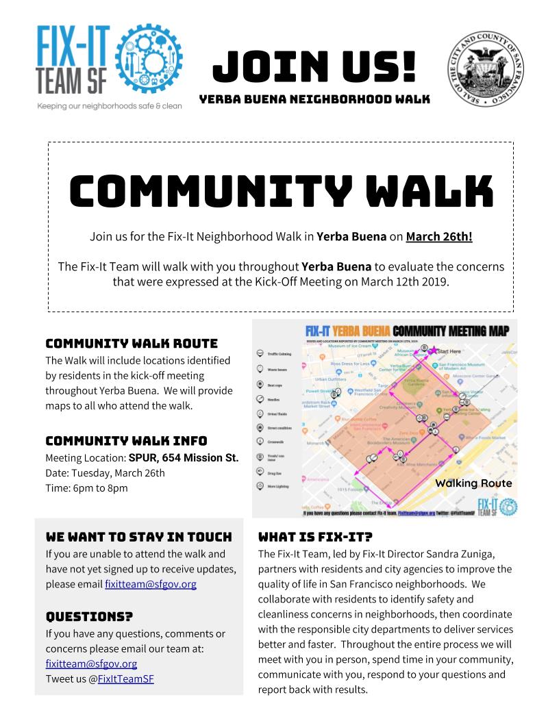 Fix-It Yerba Buena Community Walk Flyer