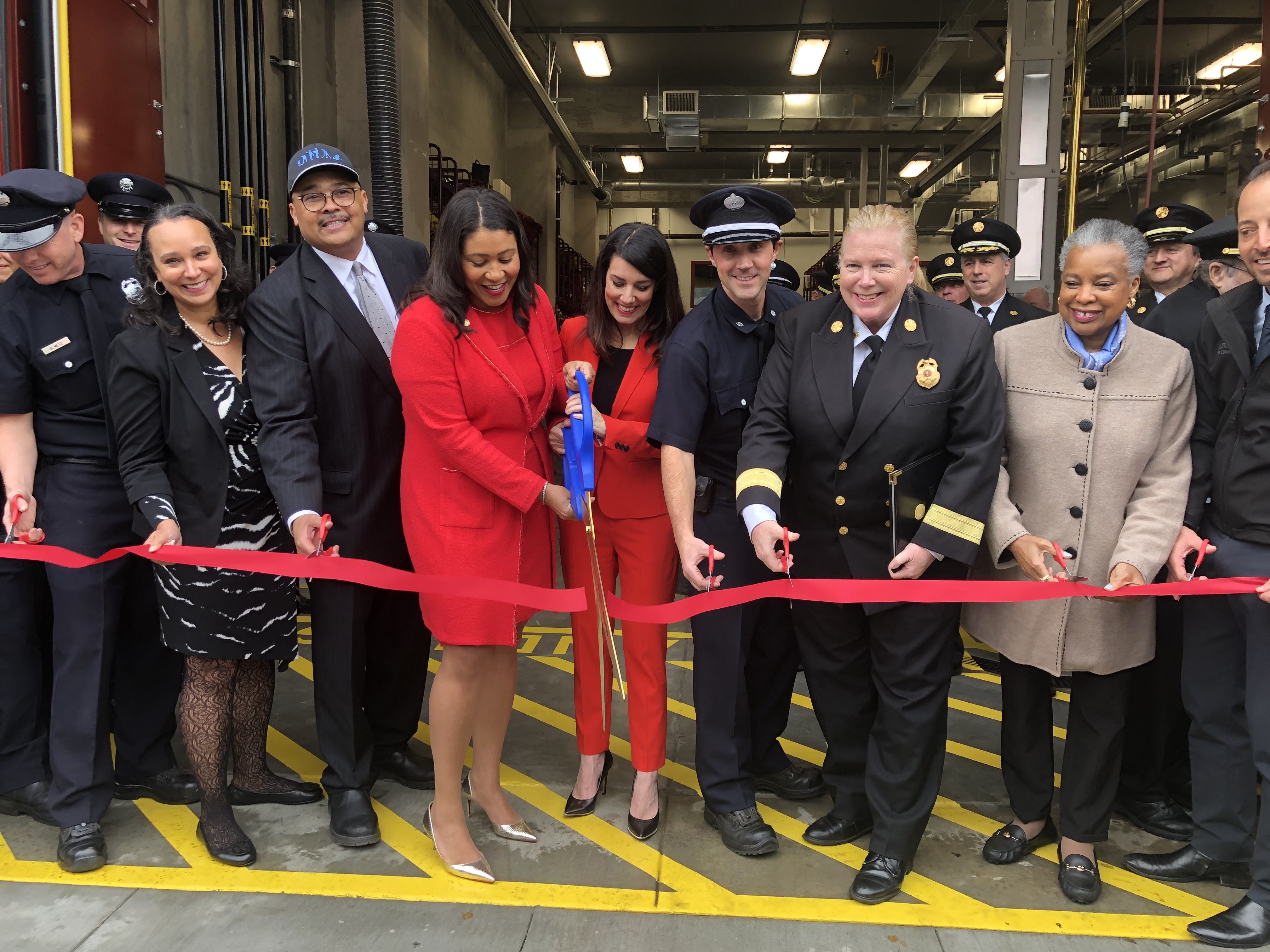 Mayor London Breed joins Supervisor Catherine Stefani and City Officials for the ribbon-cutting of newly retrofitted Fire Station No.16.