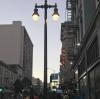 One of the newly installed streetlights in the Tenderloin District thanks to funding from CPMC and work by SFPUC